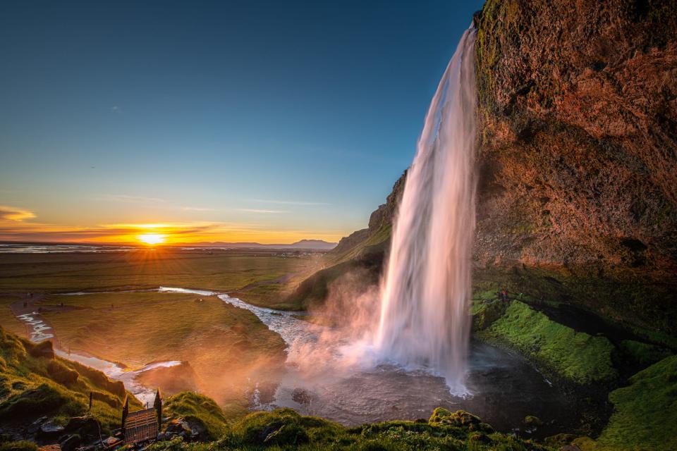 Seljalandsfoss waterfall in Iceland.