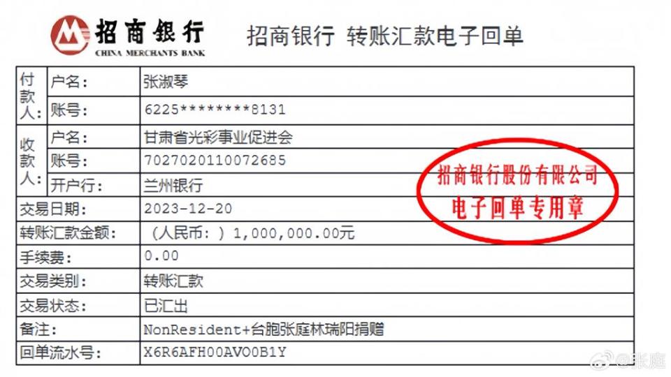 張庭、林瑞陽捐「1356萬賑災甘肅」！網見一動作大酸：在洗白嗎？