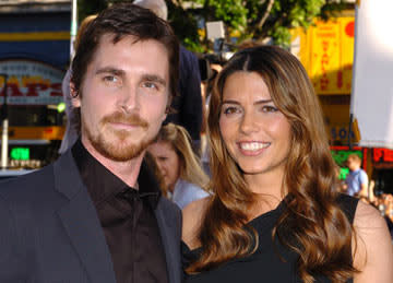 Premiere: Christian Bale with wife Sibi Blazic at the Hollywood premiere of Warner Bros. Pictures' Batman Begins - 6/6/2005 Photo: Steve Granitz, WireImage.com