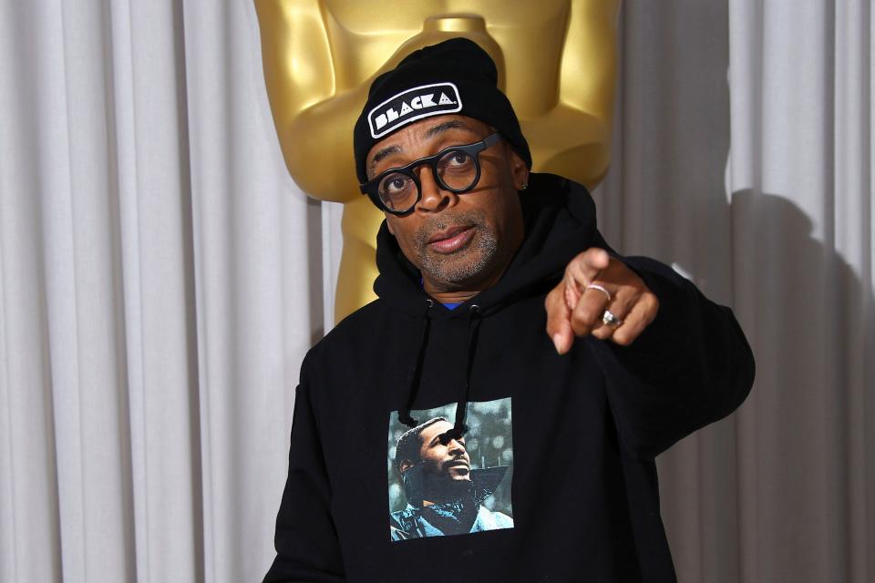 Spike Lee poses for photographers at the Academy's 91st Oscar Nominee Champagne Tea Reception. He's up for his first best director Oscar for "BlacKkKlansman."