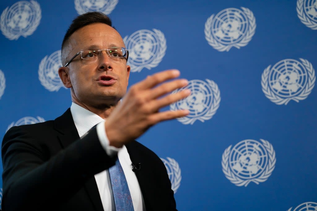 Peter Szijjarto, Hungary's minister of foreign affairs made the comments at a briefing on Tuesday  (Copyright 2021 The Associated Press. All rights reserved.)