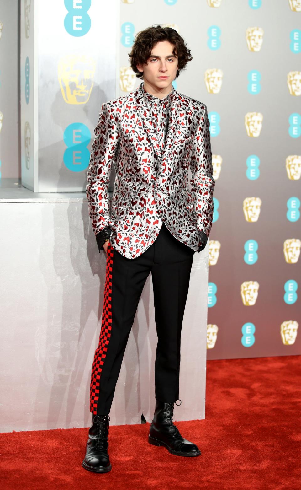 Timothée Chalamet attends the EE British Academy Film Awards