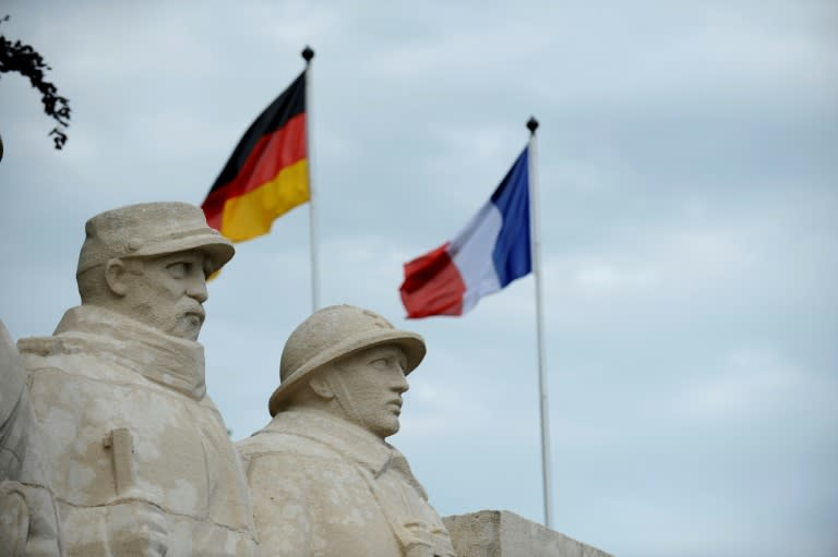 To mark the centenary of the Battle of Verdun French President Francois Hollande and German Chancellor Angela Merkel will lay wreaths at cemeteries holding the dead of both sides in the northeast French town