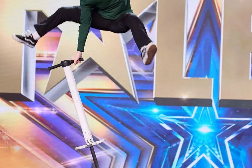 A Canadian pogo-stick acrobat was another of the acts auditioning on Saturday night