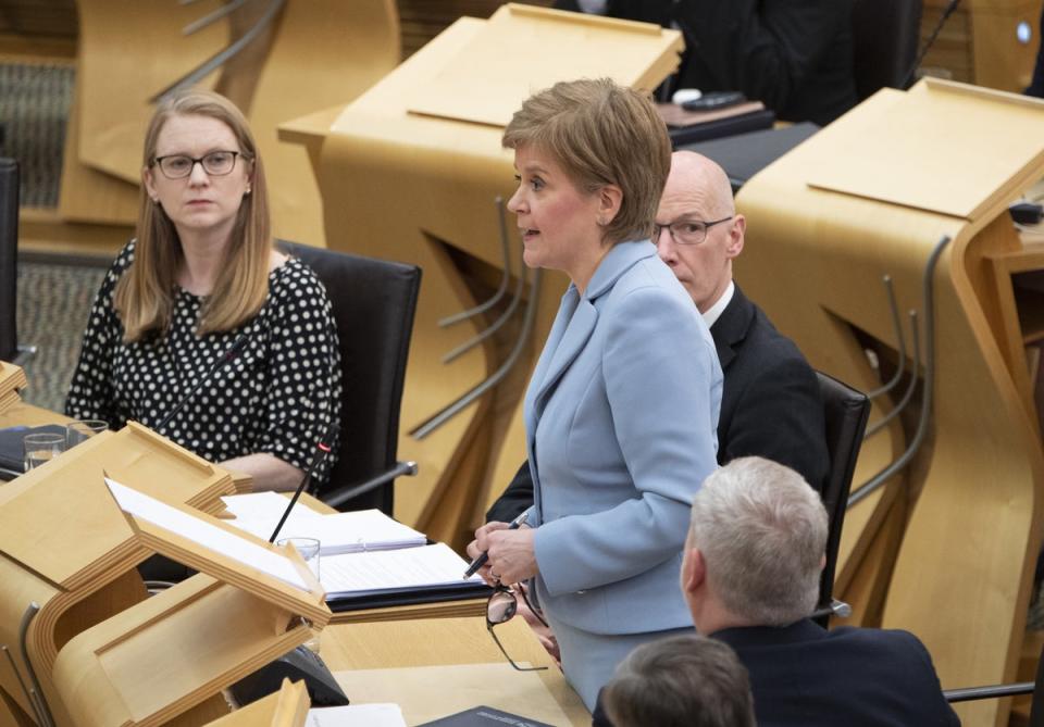 First Minister Nicola Sturgeon announced on Tuesday that she intends on holding a referendum in October 2023 (Lesley Martin/PA) (PA Wire)