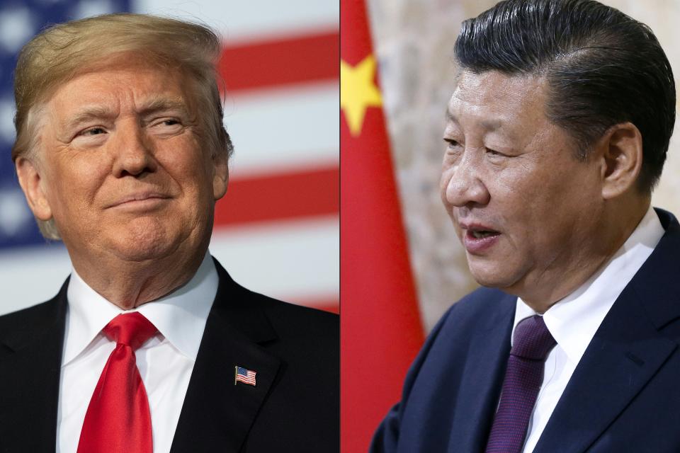 (COMBO) This combination of pictures created on May 14, 2020 shows recent portraits of   China's President Xi Jinping (R) and US President Donald Trump. - US President Donald Trump said on May 14, 2020, he is no mood to speak with China's Xi Jinping, warning darkly he might cut off ties with the rival superpower over its handling of the coronavirus pandemic. "I have a very good relationship, but I just -- right now I don't want to speak to him," Trump told Fox Business. (Photos by Jim WATSON and PETER KLAUNZER / various sources / AFP) (Photo by JIM WATSON,PETER KLAUNZER/POOL/AFP via Getty Images)