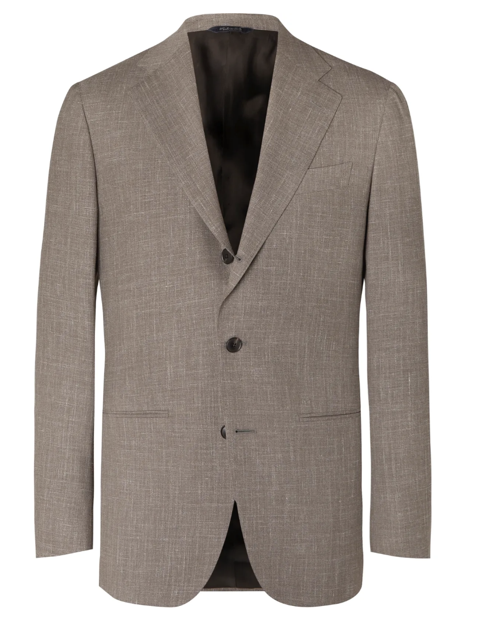 Wool, Silk, and Linen-Blend Suit Jacket