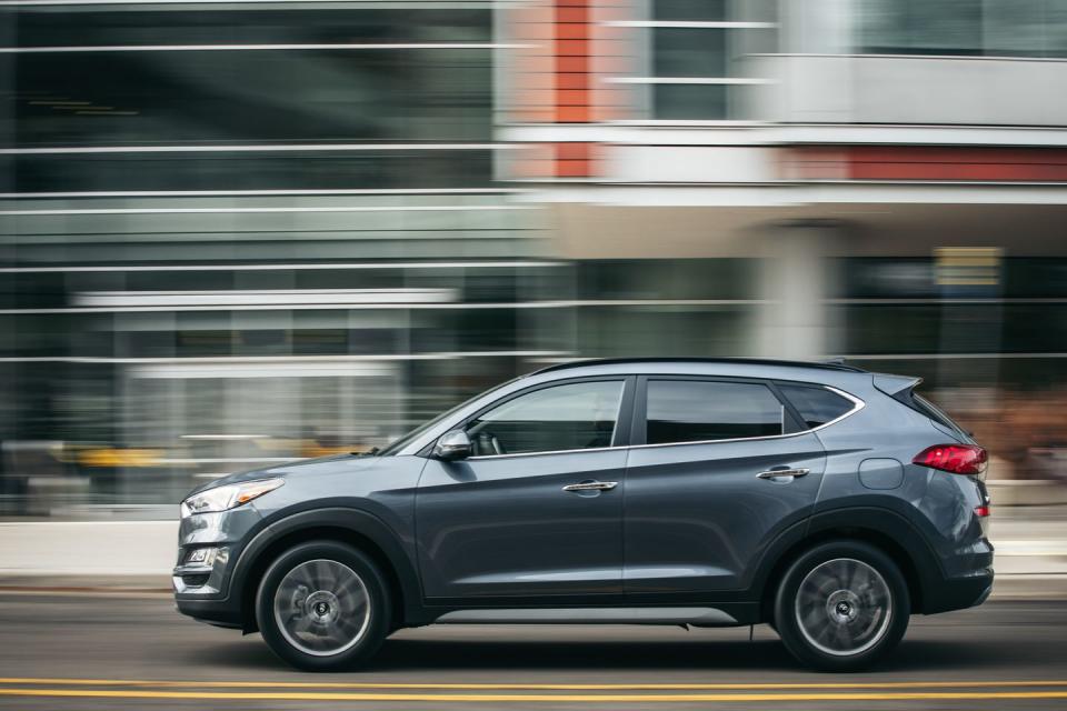 <p>While the two lowest Tucson trim levels are powered by a 161-hp 2.0-liter inline-four, the top-of-the-line Ultimate model employs a 181-hp 2.4-liter four that mates to a six-speed automatic transmission and either front- or all-wheel drive.</p>