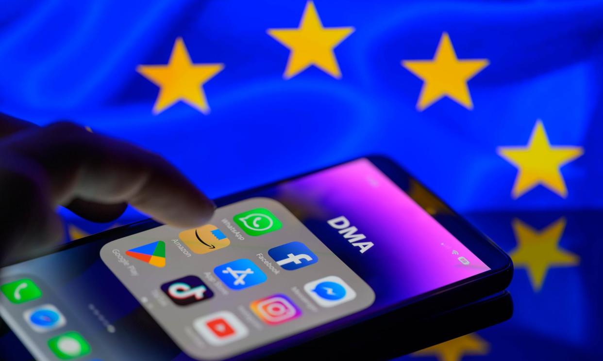 <span>The EU law means that digital ‘gatekeepers’ have to comply with guidance to ensure a level playing field for their rivals and to give users more choices.</span><span>Photograph: Jonathan Raa/NurPhoto/Rex/Shutterstock</span>