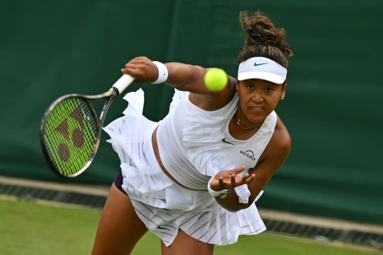 'Like a dream': Naomi Osaka serves during her win over Diane Parry (ANDREJ ISAKOVIC)