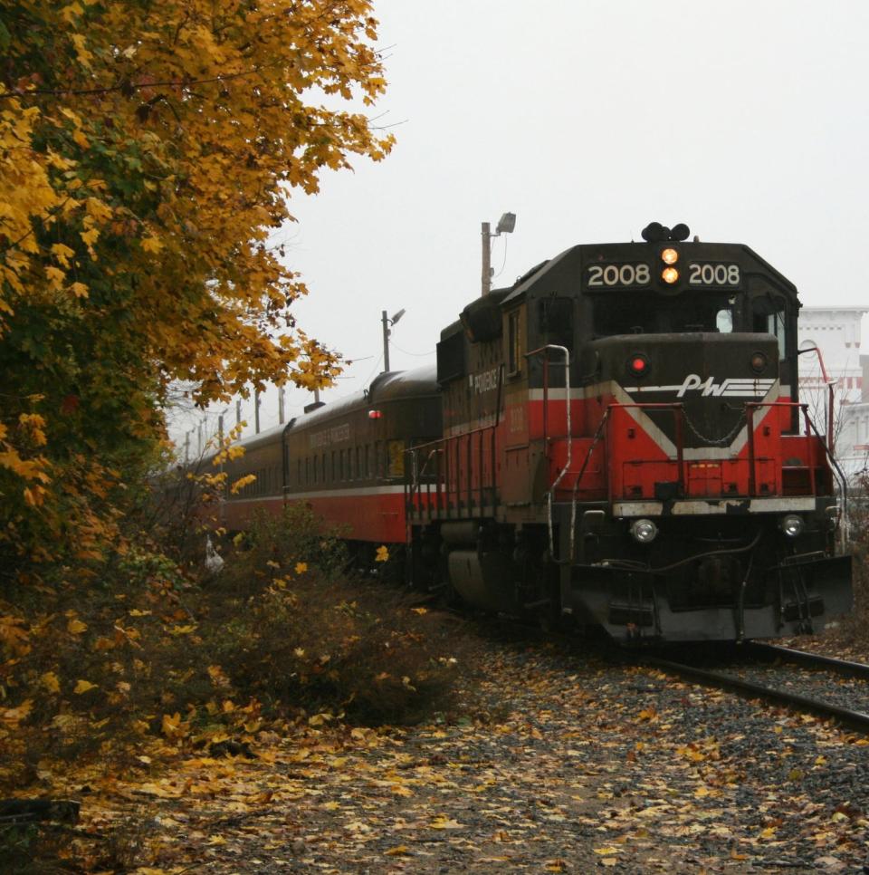 The Blackstone Valley Fall Foliage Train Ride travels through miles of colorful New England forest on its Oct. 22 journey from Woonsocket to Putnam, Connecticut, and back again.