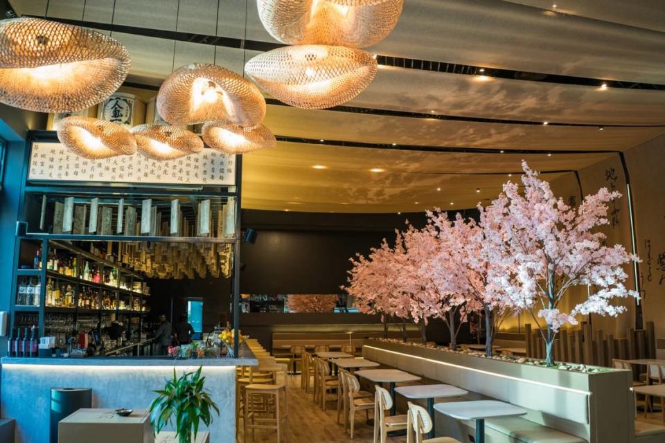 The dining room and bar at Paperfish Sushi, opening in Brickell.