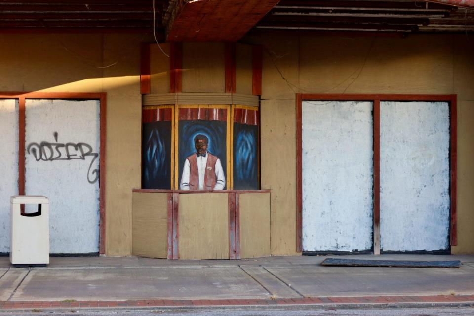 The boarded-up and crumbling Palace Theater in Gary, Indiana, has come to symbolize the city’s economic disinvestment.