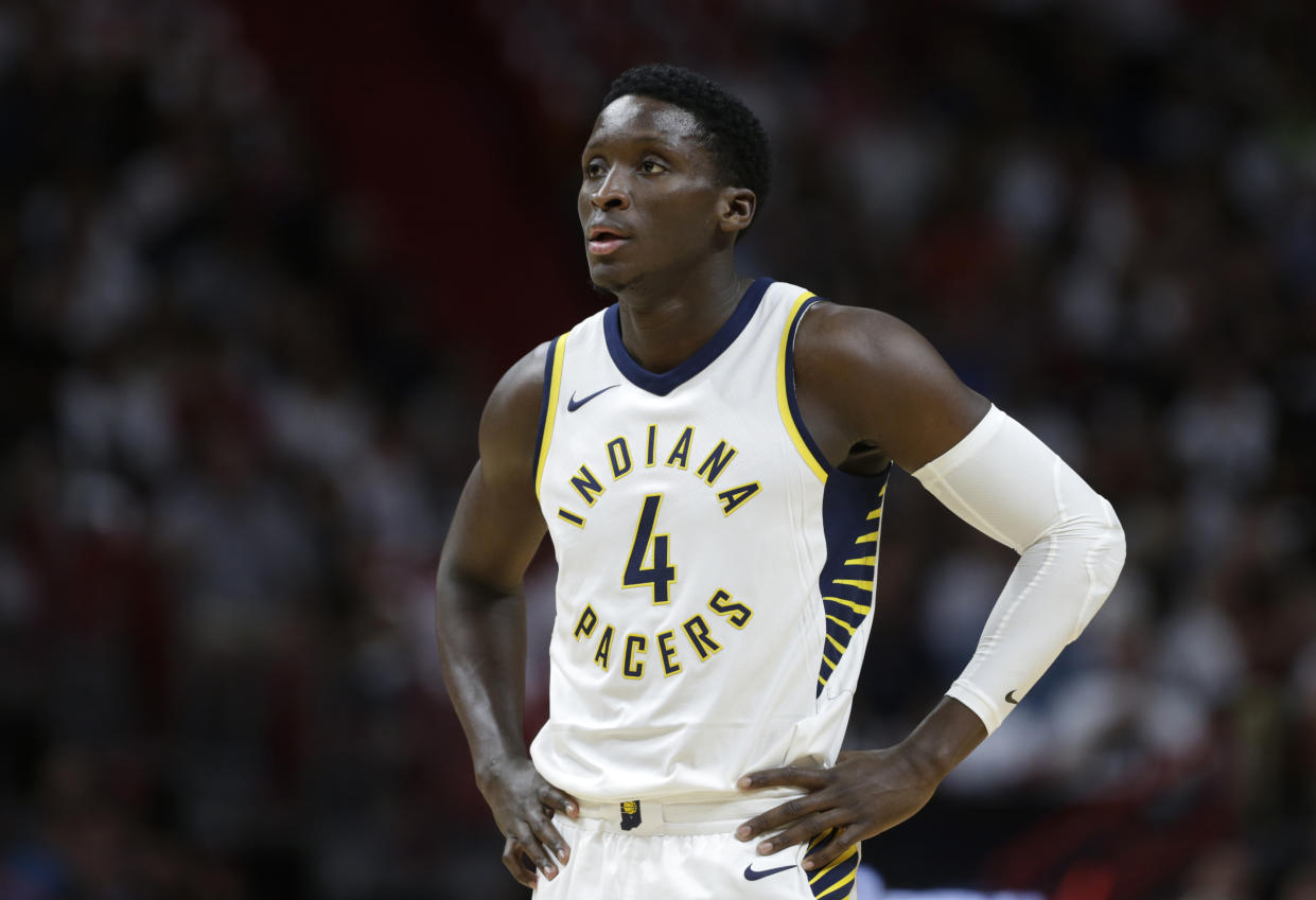 Indiana Pacers’ Victor Oladipo has gone from a mid-round pick to a player offering first-round fantasy value. (AP Photo/Lynne Sladky)