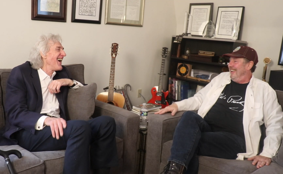 Paul Kennerley, left, talks to Bart Herbison about songwriting.
