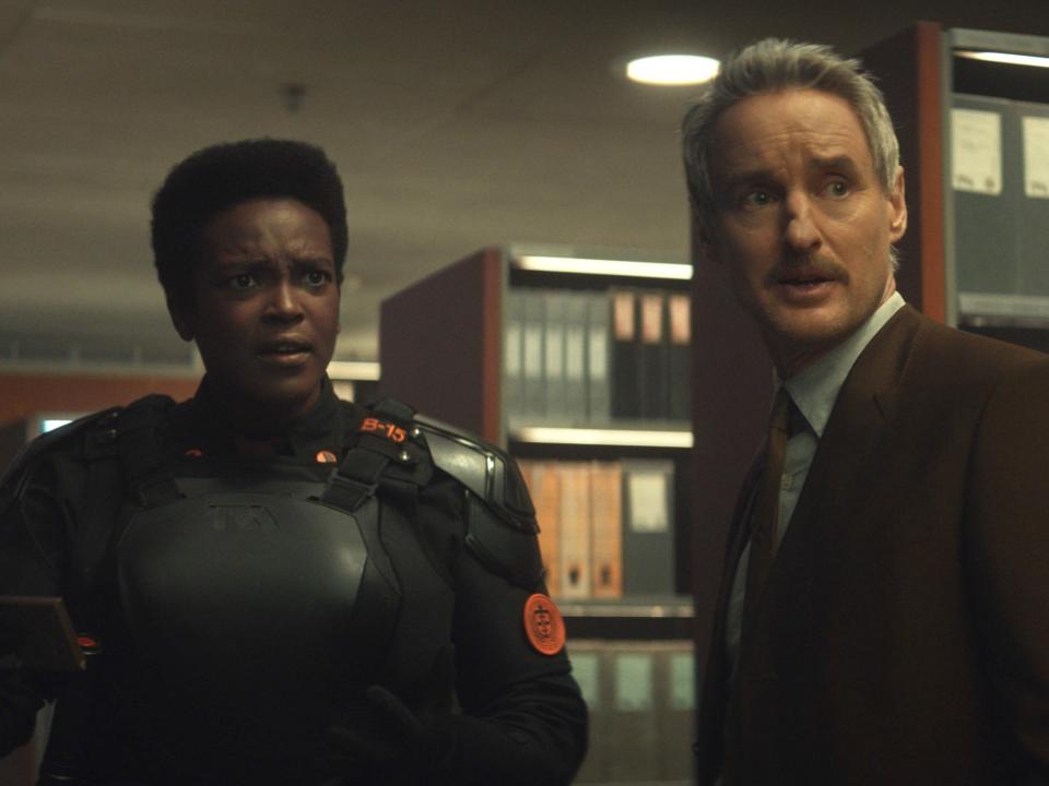 Wunmi Mosaku and Owen Wilson on the season one finale of "Loki."