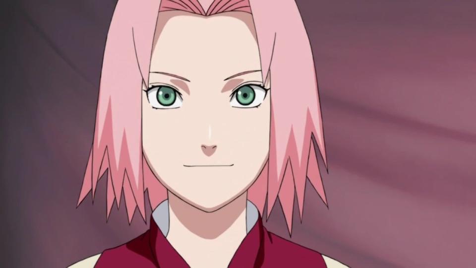 Sakura, voiced by Kate Higgins, on "Naruto"