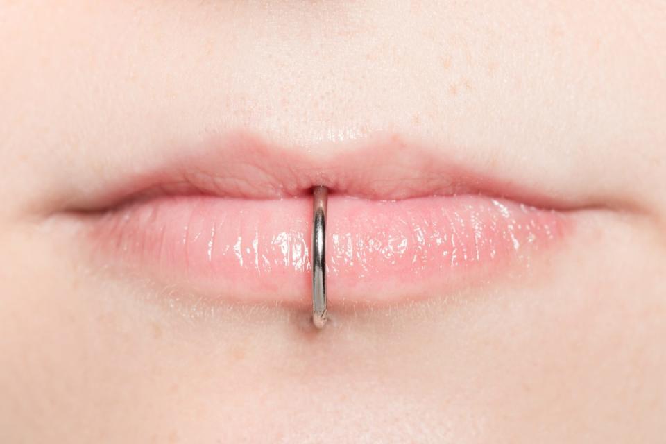 Labret piercing：位於下唇正下方
