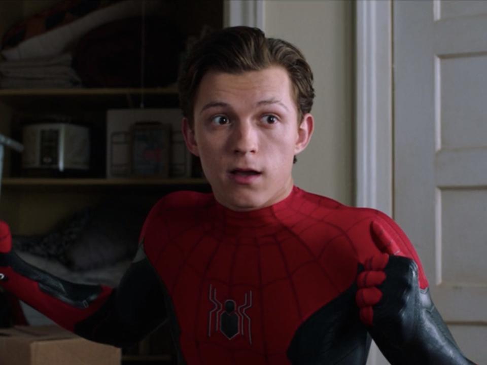 Tom Holland as Spider-Man in "Spider-Man: Far From Home."