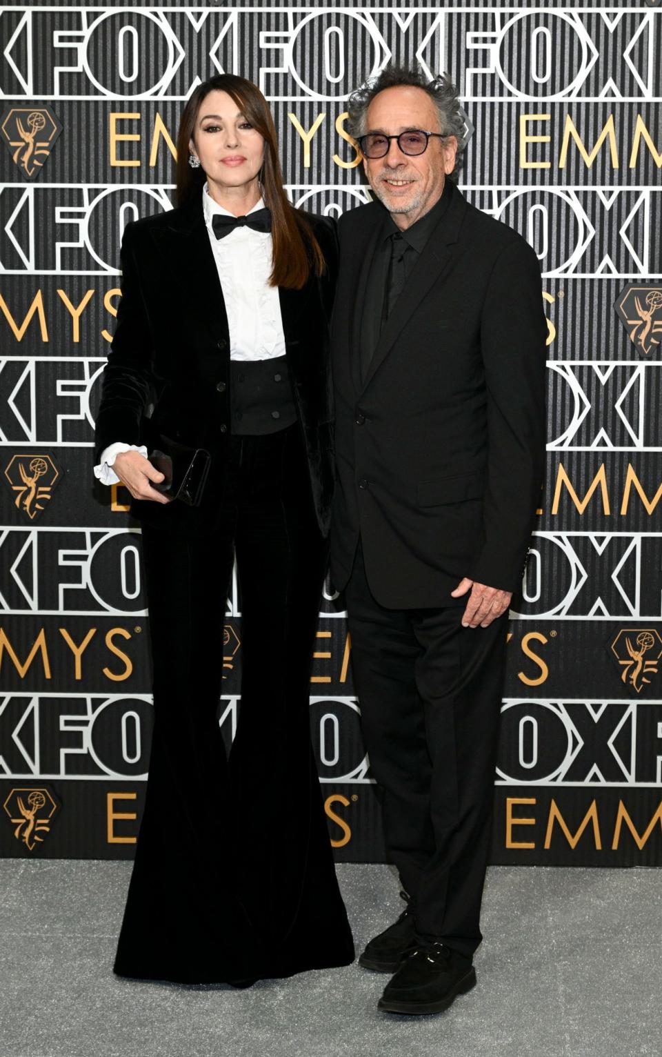 Tim Burton and Monica Bellucci at the Emmy Awards