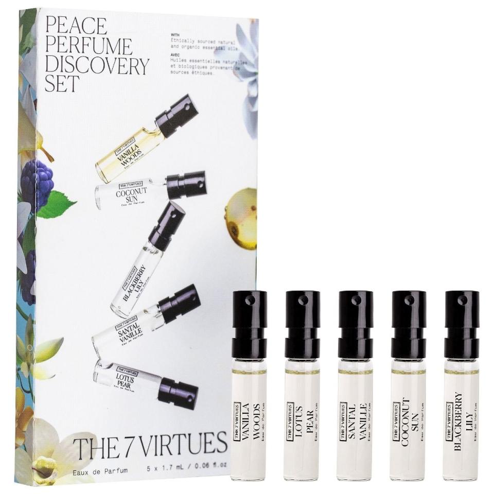 <p><a href="https://go.redirectingat.com?id=74968X1596630&url=https%3A%2F%2Fwww.sephora.com%2Fproduct%2Fpeace-perfume-discovery-set-P504673&sref=https%3A%2F%2Fwww.bestproducts.com%2Fbeauty%2Fg183%2Fperfume-gift-sets-for-her%2F" rel="nofollow noopener" target="_blank" data-ylk="slk:Shop Now;elm:context_link;itc:0;sec:content-canvas" class="link ">Shop Now</a></p><p>Peace Perfume Discovery Set</p><p>sephora.com</p><p>$25.00</p>