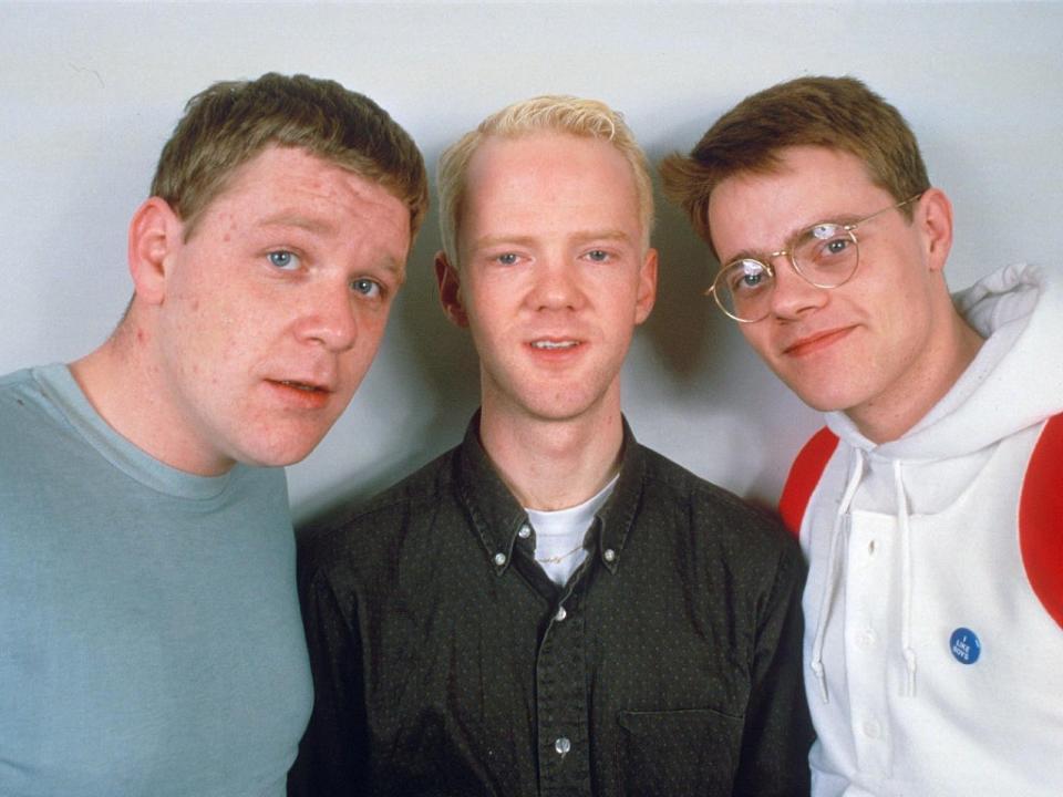 Bronski (left), with bandmates Jimmy Somerville and Larry Steinbachek in 1985  (Shutterstock)