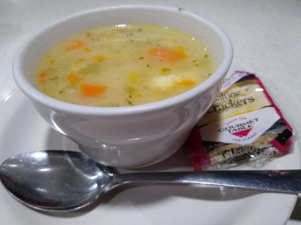 A cup of chicken dumpling soup is served at Fa-Ray’s Family Restaurant in Barberton.