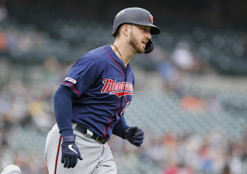 Mitch Garver hit the Minnesota Twins 268th home this season, which broke the MLB single-season home run record set by the New York Yankees in 2018. (Photo by Duane Burleson/Getty Images)