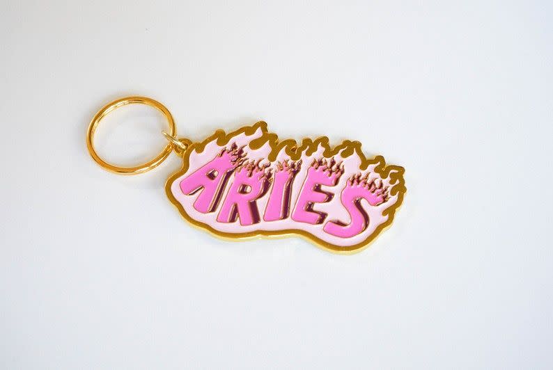 34) Aries Zodiac Keychain