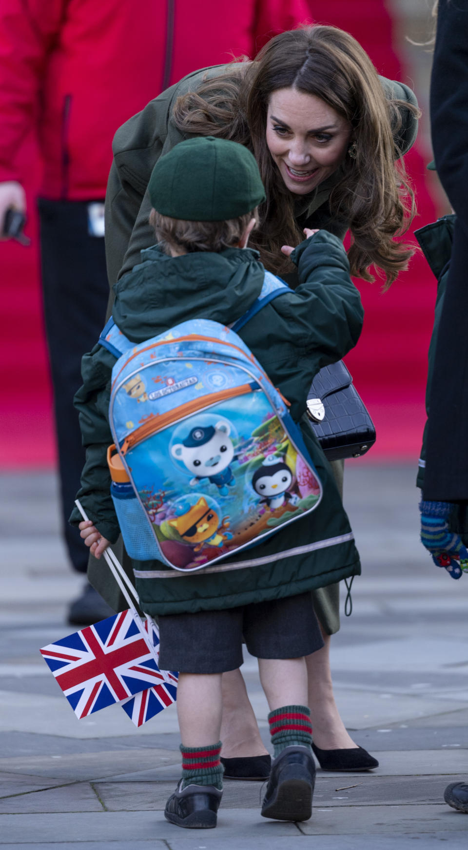 BRADFORD, ENGLAND - JANUARY 15: Catherine, Duchess of Cambridge visits City Hall in Bradfords Centenary Square where she met members of the public on a walkabout on January 15, 2020 in Bradford, United Kingdom. (Photo by Mark Cuthbert/UK Press via Getty Images)