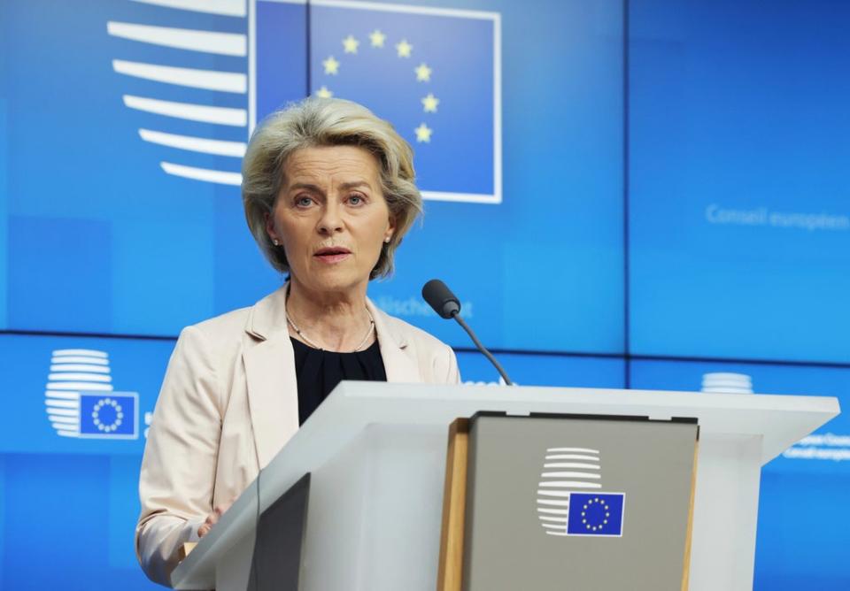 Ursula von der Leyen slammed Russia’s move to stop Bulgaria and Poland’s gas supply (Copyright 2022 The Associated Press. All rights reserved)