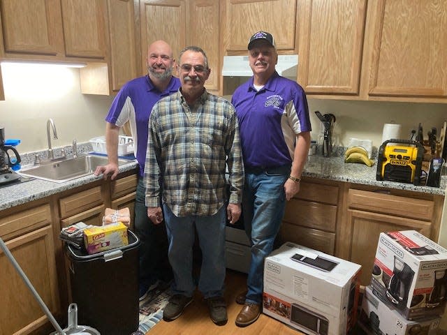 Pictured left to right are Matt Sanborn, Esteemed Leading Knight, Veteran Arthur Kerr and Exalted Ruler Jerry Skidds of the Rochester Lodge of Elks #1393.