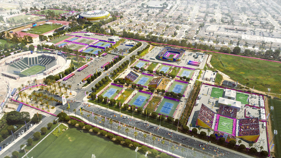 <p>Olympic Field Hockey and Paralympic Football 5-A-Side is shown in this South Bay StubHub rendering. (Photo: Courtesy LA 2024) </p>