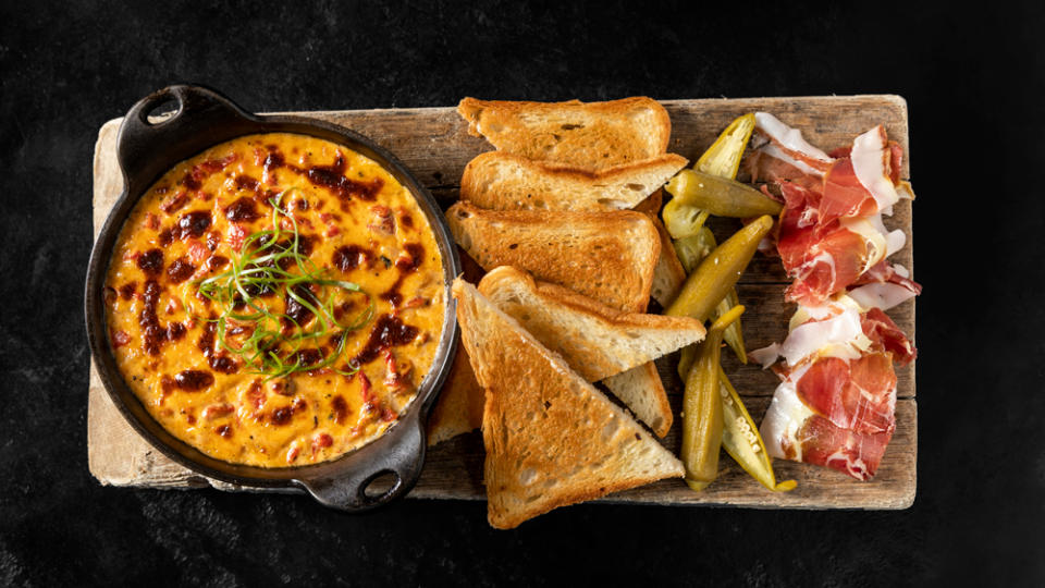 The pimento cheese is baked in the hearth. - Credit: Photo: courtesy Julie Soefer