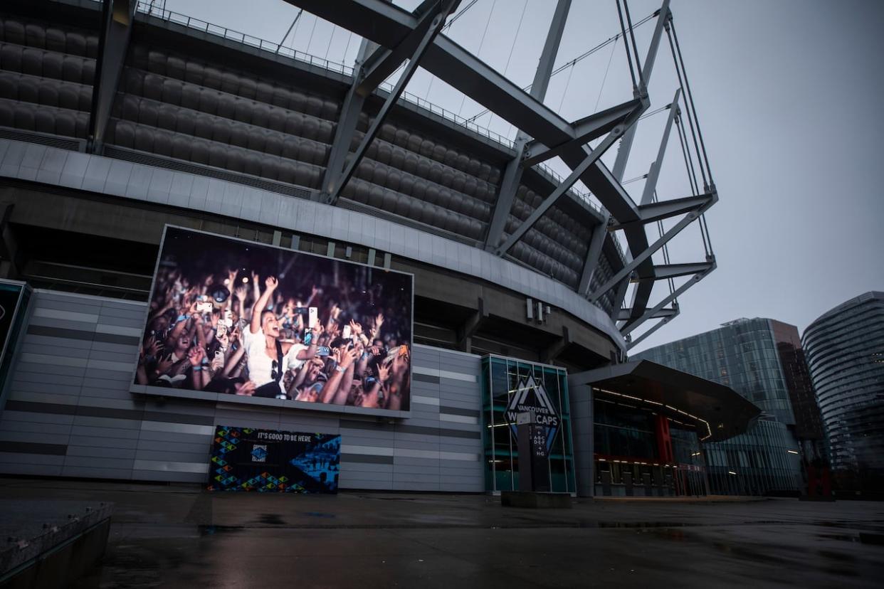 Exactly one year before Taylor Swift brings her Eras Tour to BC Place, several hotels are advertising room rates nearly 13 times above average during the concert dates. Many other hotels are already sold out altogether. (Ben Nelms/CBC - image credit)