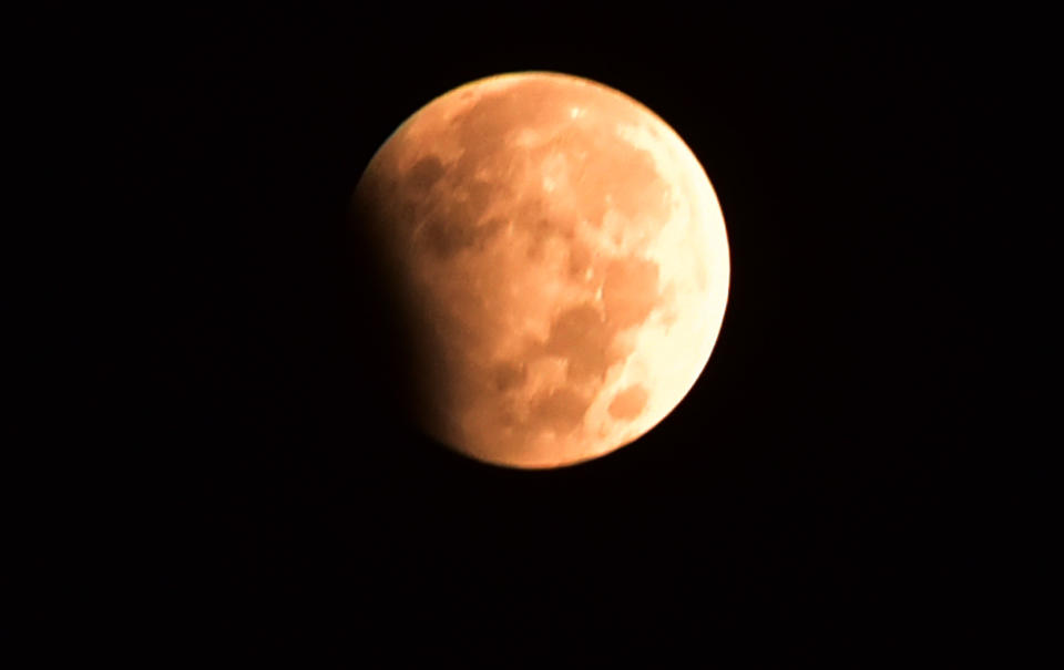 GHAZIABAD, INDIA  OCTOBER 29: The last lunar eclipse of the year occurred at midnight of 28th and 29th October, on October 29, 2023 in Ghaziabad, India. (Photo by Sakib Ali/Hindustan Times via Getty Images)