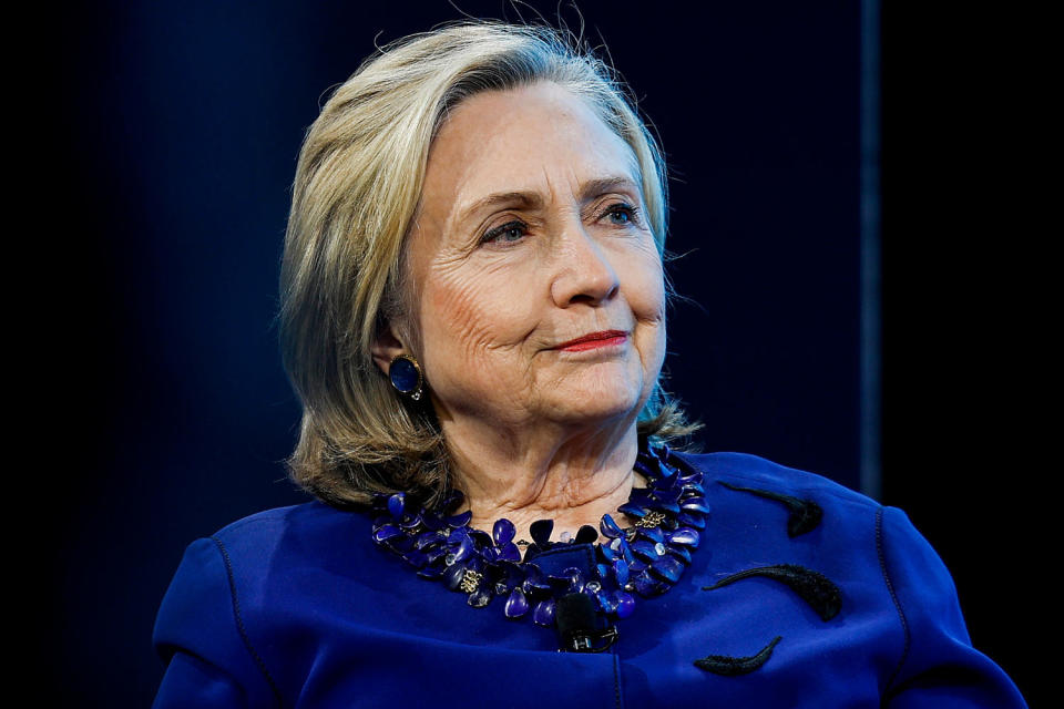 Hillary Clinton moderates a panel in Washington in 2022. (Anna Moneymaker / Getty Images)