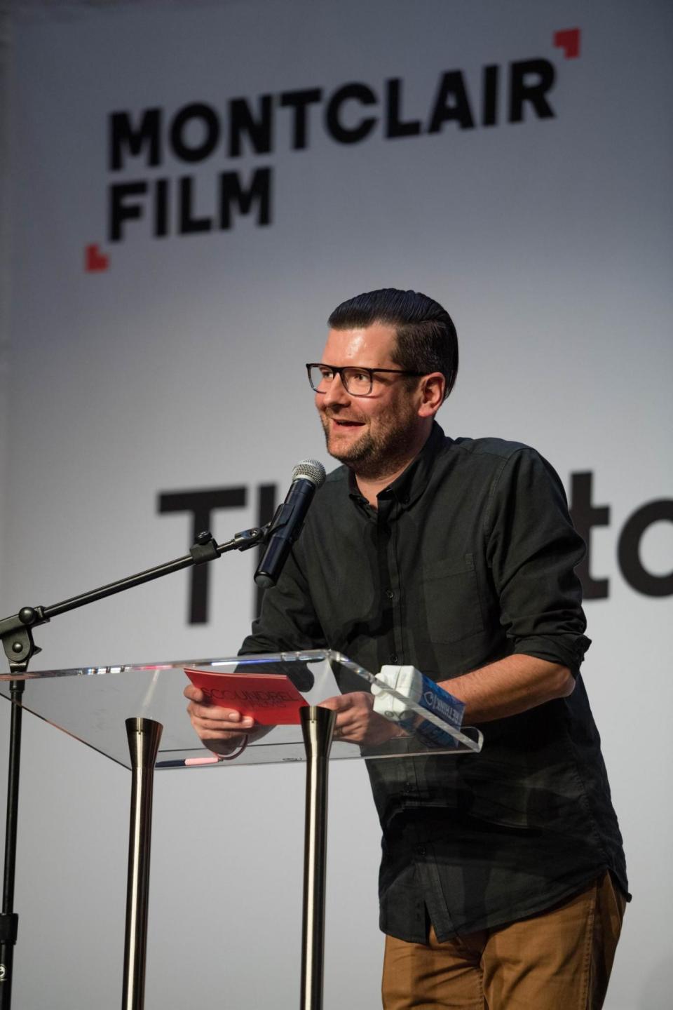 Luke Parker Bowles giving a speech at the Montclair Film Festival. (Luke Parker Bowles)