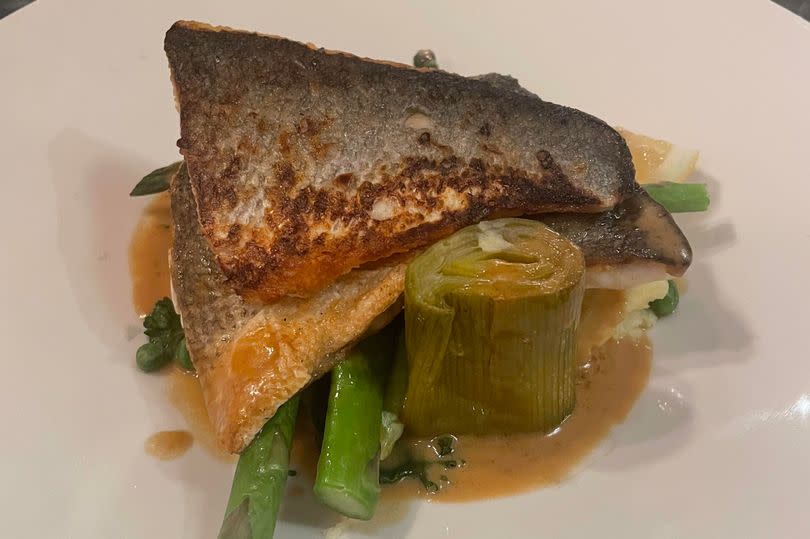 Pan fried fillets of sea bass from the Brasserie