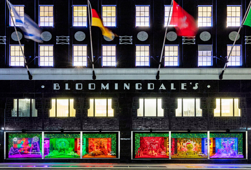 Bloomingdale’s 59th Street flagship with its 2020 holiday windows. - Credit: Courtesy