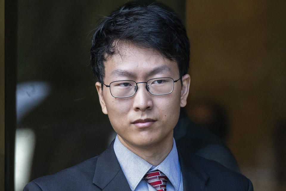 Gary Wang, co-founder and former chief technology officer of FTX Cryptocurrency Derivatives Exchange exits the Manhattan federal court after testifying on Tuesday, Oct. 10, 2023, in New York. (AP Photo/Eduardo Munoz Alvarez)