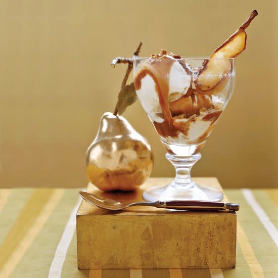 Roasted Pear Sundaes with Balsamic-Caramel Sauce