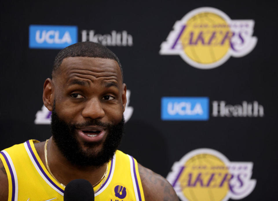 LeBron James in El Segundo, California, on September 28, 2021. / Credit: Harry How  / Getty