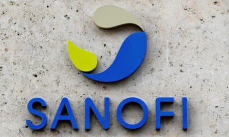 FILE PHOTO: French multinational pharmaceutical company SANOFI logo is seen at the headquarters in Paris, France, March 8, 2016. REUTERS/Philippe Wojazer//File Photo