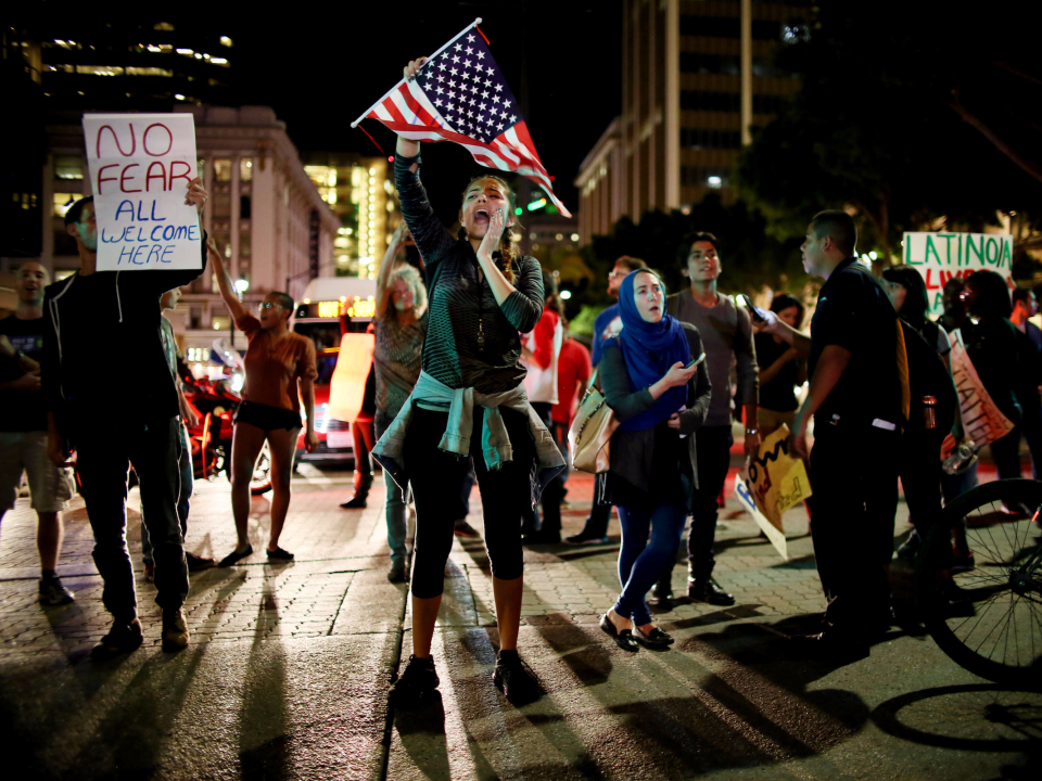 San Diego California protest Trump presidency