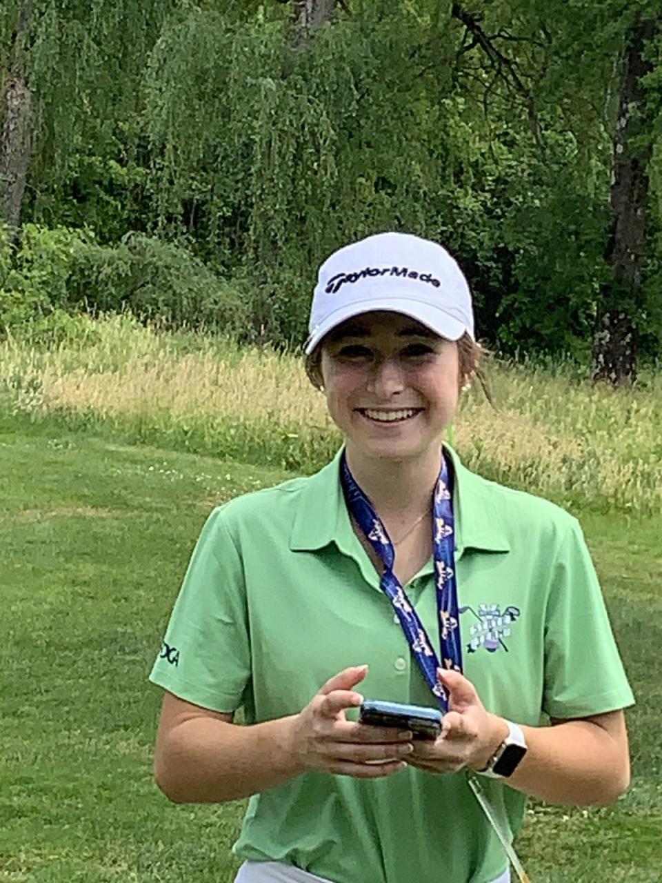 Rush-Henrietta's Emma Sweazy was honored with a sportsmanship award at the NYSPHSAA Girls Golf Championships.