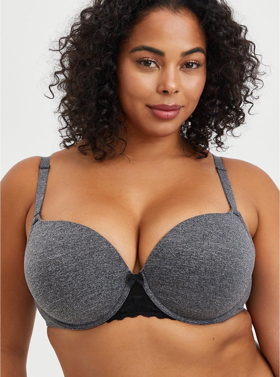 8) Push-Up T-Shirt Bra - Heather Grey With 360° Back Smoothing™