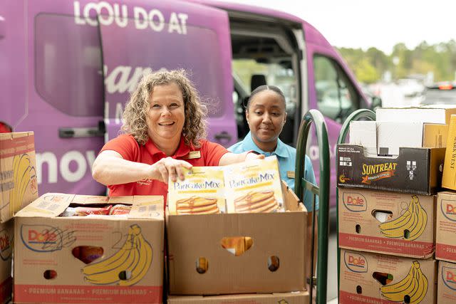 <p>Wegmans</p> Wegmans employees donate food to a local community partner in Chapel Hill, N.C.