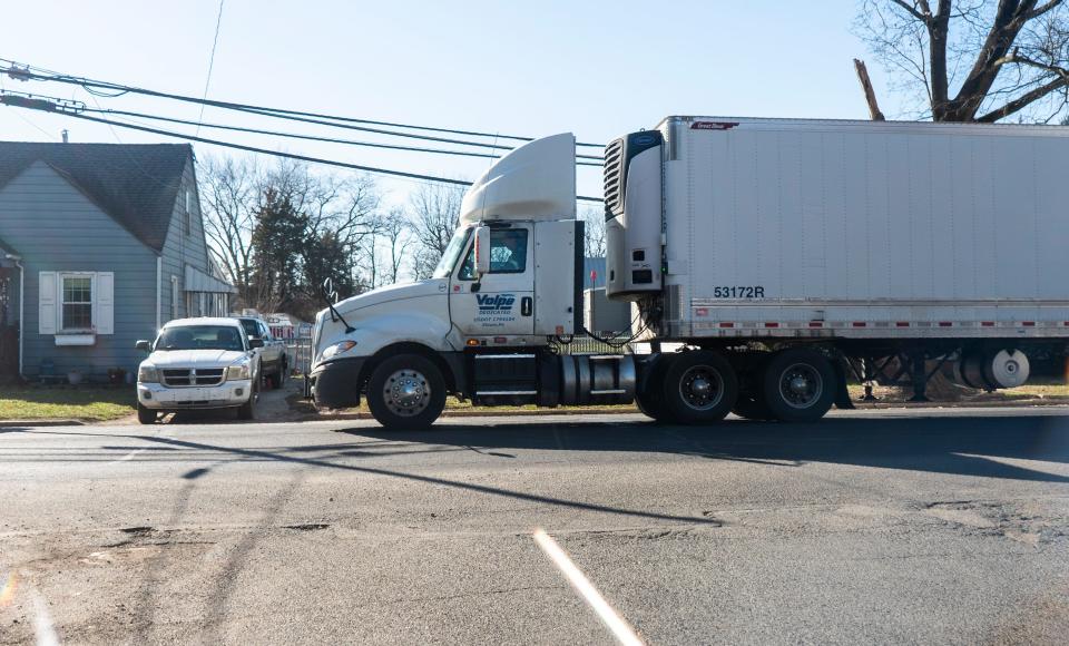 A truck drives down S Pennsylvania Ave. in Morrisville on Tuesday, Feb. 6, 2024.

Daniella Heminghaus | Bucks County Courier Times