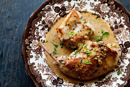 <strong>Get the&nbsp;<a href="http://www.simplyrecipes.com/recipes/rabbit_in_mustard_sauce/" data-beacon-parsed="true">Rabbit In Mustard Sauce recipe</a>&nbsp;from Simply Recipes</strong><a href="https://www.huffingtonpost.com/2012/11/09/turkey-alternatives-thanksgiving_n_2093511.html#3137450" data-beacon-parsed="true"></a>